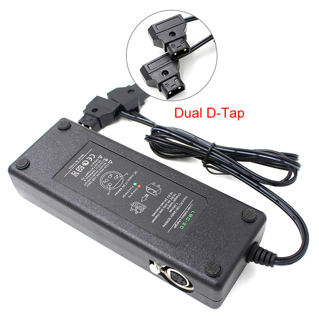 Travel Charger Dual D-Tap (P Tap) for Sony V-Mount/V Lock and Anton Bauer Gold Mount Batteries