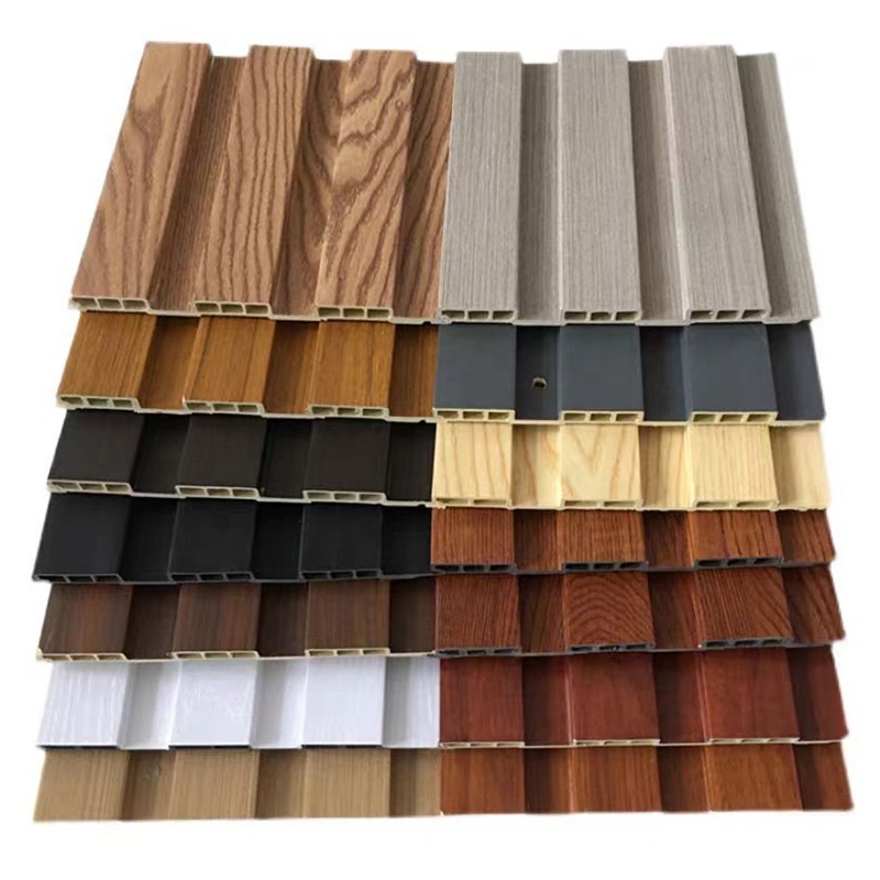 Interior 3D TV Background Decorative Fluted PVC Cladding Boards Plastic Composite Laminated WPC Wall Panels