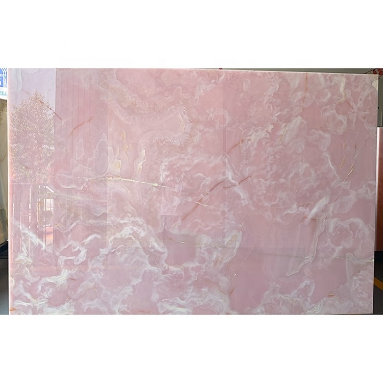 Factory Supply Polished Natural Pink Jade Price Wall Flooring Countertops Onyx Marble Slab