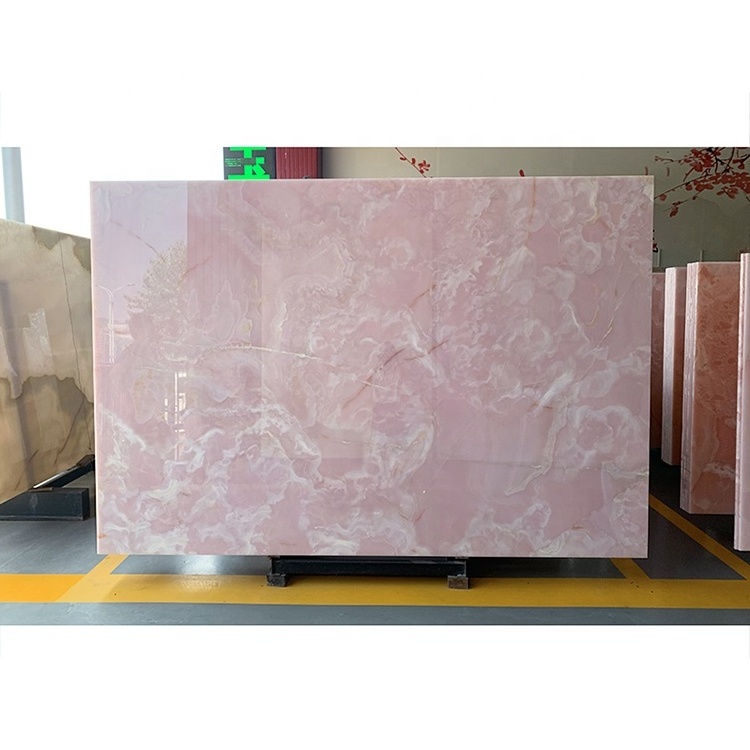 Factory Supply Polished Natural Pink Jade Price Wall Flooring Countertops Onyx Marble Slab