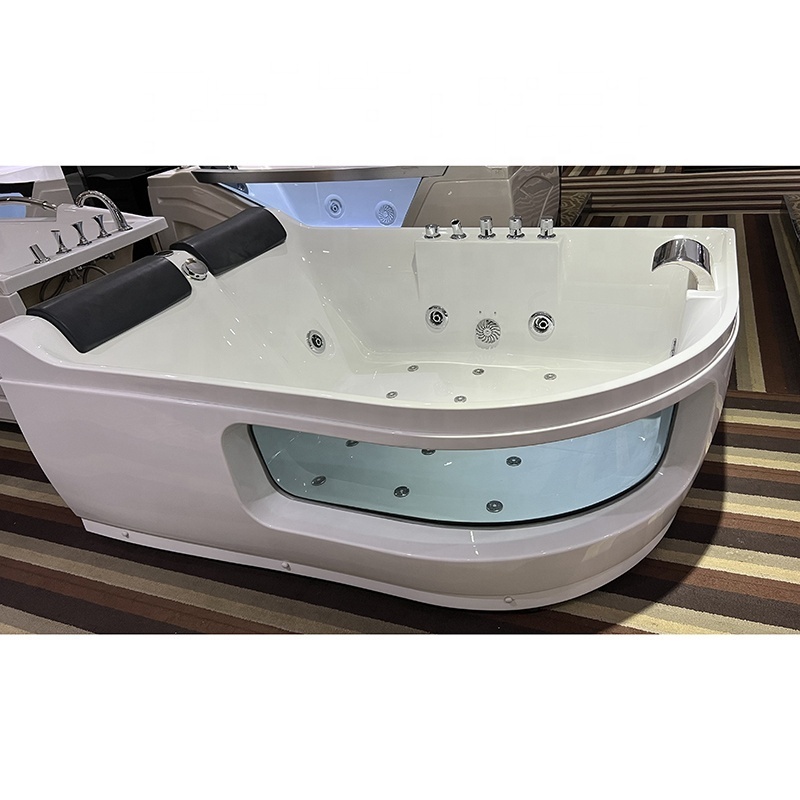 Indoor 2 Person Couple Spa Bath Hydromassage Jetted Tub Air Bubble Massage Corner Bathtub