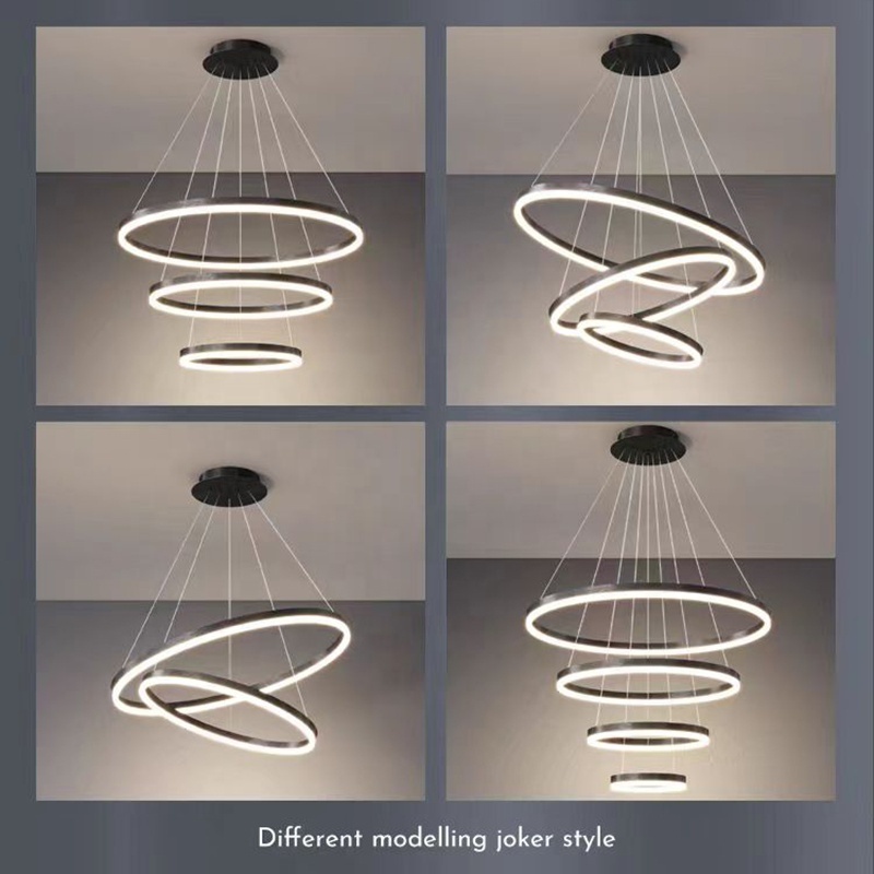 Ring Circle Decorative Modern Bedroom Living Dining Room LED Hanging Chandelier Pendant Light For Home Ceiling