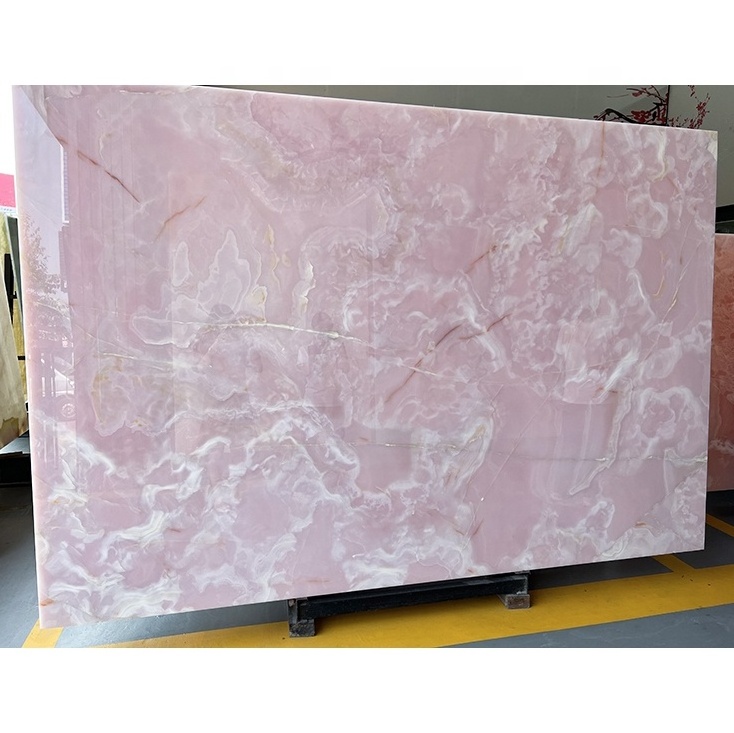 Factory Supply Polished Natural Pink Jade Price Wall Flooring Countertops Onyx Marble Slab