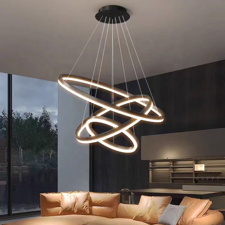 Ring Circle Decorative Modern Bedroom Living Dining Room LED Hanging Chandelier Pendant Light For Home Ceiling