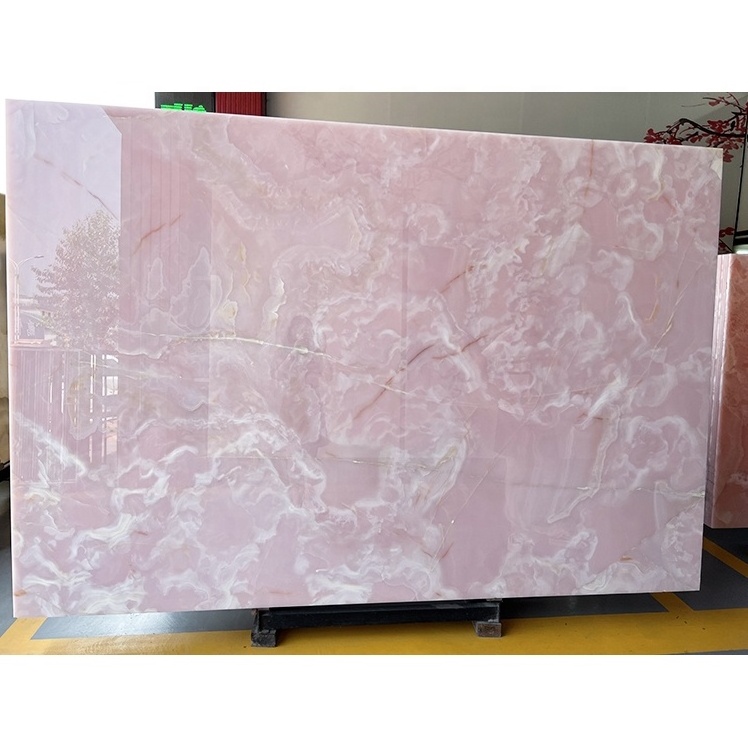 Factory Supply Polished Natural Pink Jade Price Wall Flooring Countertops Onyx Marble Slab