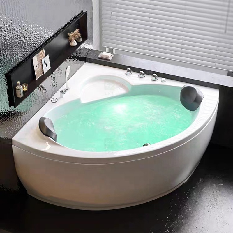 Factory Direct Price  2 Person Bathroom Spa Hot Tub White Whirlpool Massage Acrylic Corner Bathtub