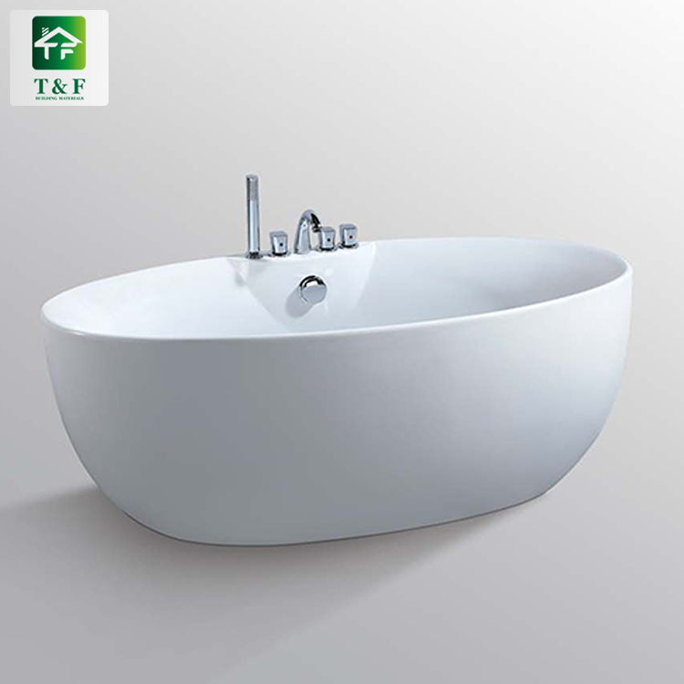 acrylic villa bathroom freestanding oval bathtub customized size white surface used bathtub