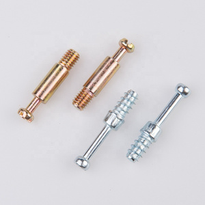 Metal Furniture Connecting Fittings Threaded Wooden Dowel Screw Connector Bolts For Cabinet