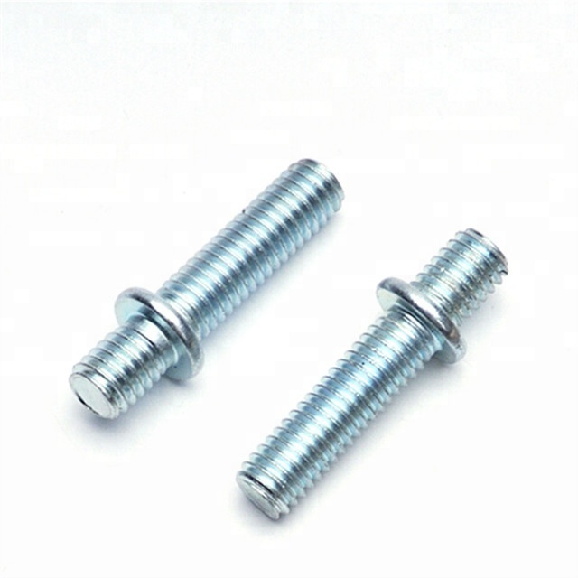 Double Ended Thread Stud with Round Washer Attached