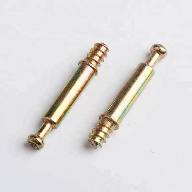 Metal Furniture Connecting Fittings Threaded Wooden Dowel Screw Connector Bolts For Cabinet