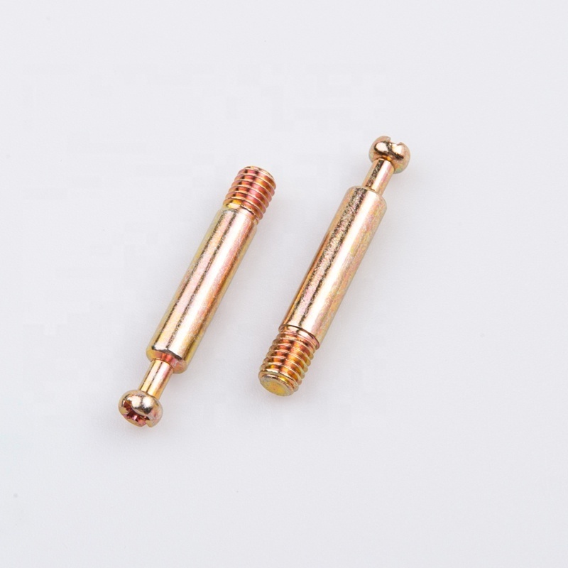 Metal Furniture Connecting Fittings Threaded Wooden Dowel Screw Connector Bolts For Cabinet