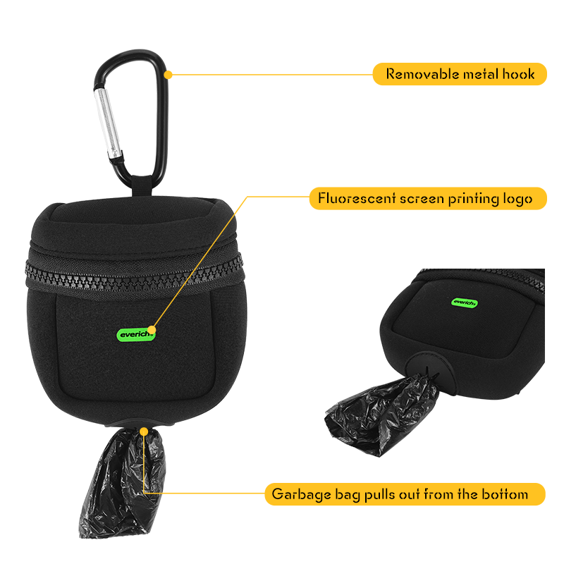 Carring Dog Poop Bags Dispenser Nylon Oxford Waste Bag Dispenser for Leashes Pet Poop Bag Holder for Travel Walking