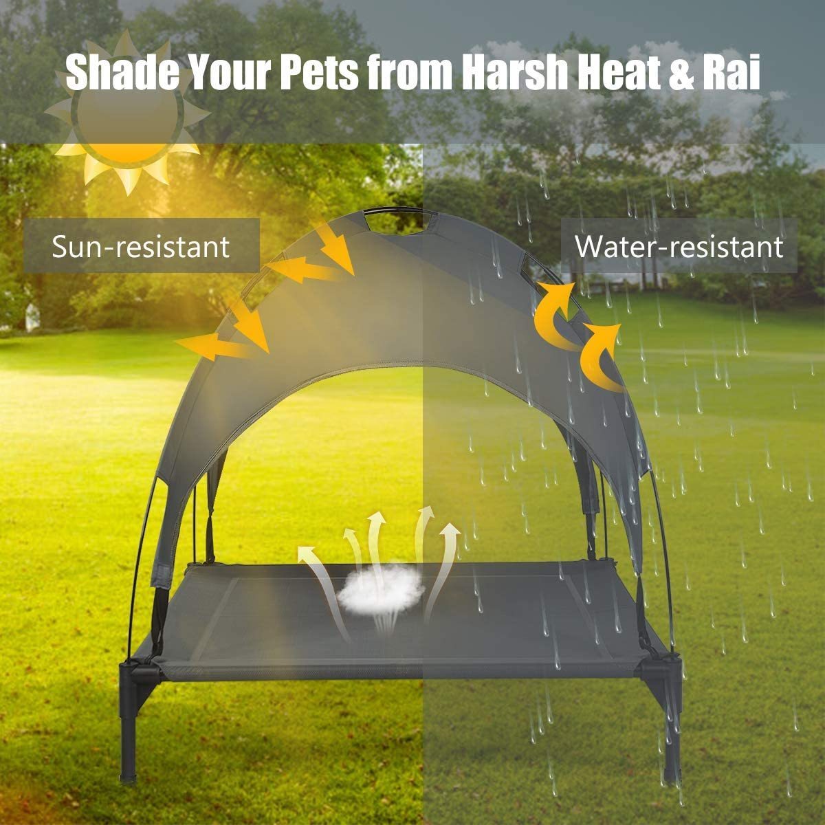 Factory Direct Supply Dog Bed Indoor Outdoor Cooling Elevated Pet Air Cot with Removable Canopy Shade Tent,1 Replacement Cover