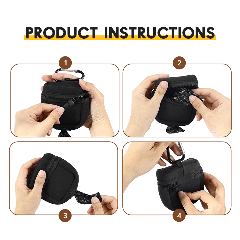 Carring Dog Poop Bags Dispenser Nylon Oxford Waste Bag Dispenser for Leashes Pet Poop Bag Holder for Travel Walking