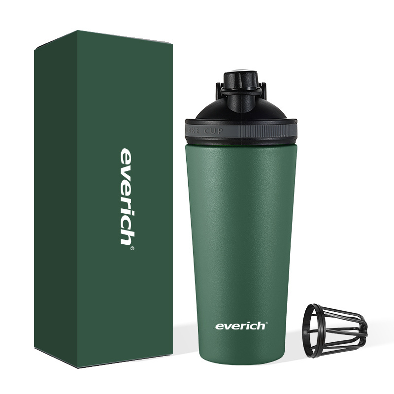 Everich Protein Shaker Bottle Coffee Mug Insulated Tumblers Double Wall 304 Stainless Steel  For Protein powder for fitness peop