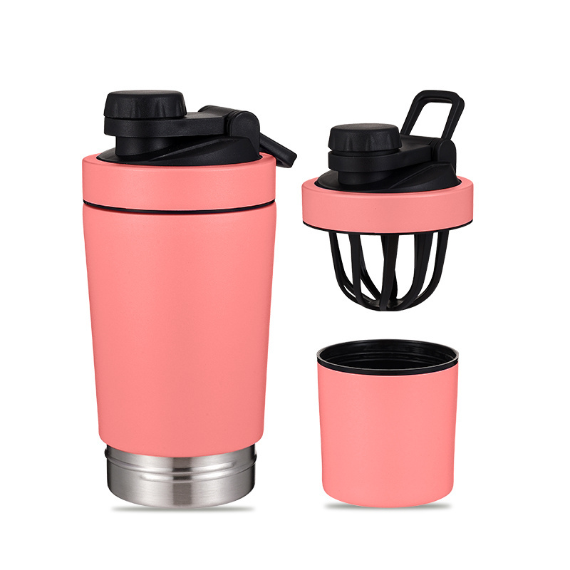 Wholesale Metal Stainless Steel Shaker Bottle Water Bottles Gym Protein Shakers Cup with Ball Lid