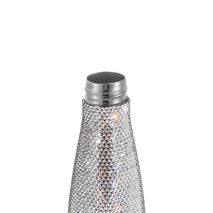 Diamond Sparkling Water Bottle,Insulated Water Bottle Rhinestone Stainless Steel Vacuum Cup Flask Water Bottle