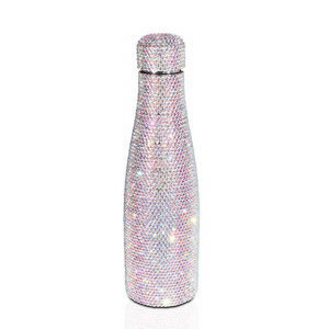 Diamond Sparkling Water Bottle,Insulated Water Bottle Rhinestone Stainless Steel Vacuum Cup Flask Water Bottle