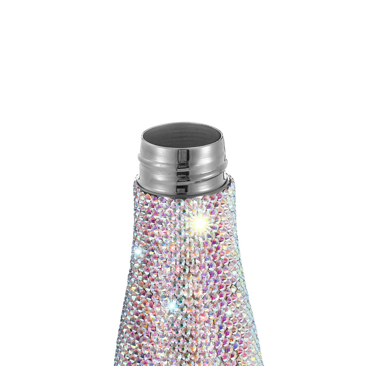 Diamond Sparkling Water Bottle,Insulated Water Bottle Rhinestone Stainless Steel Vacuum Cup Flask Water Bottle