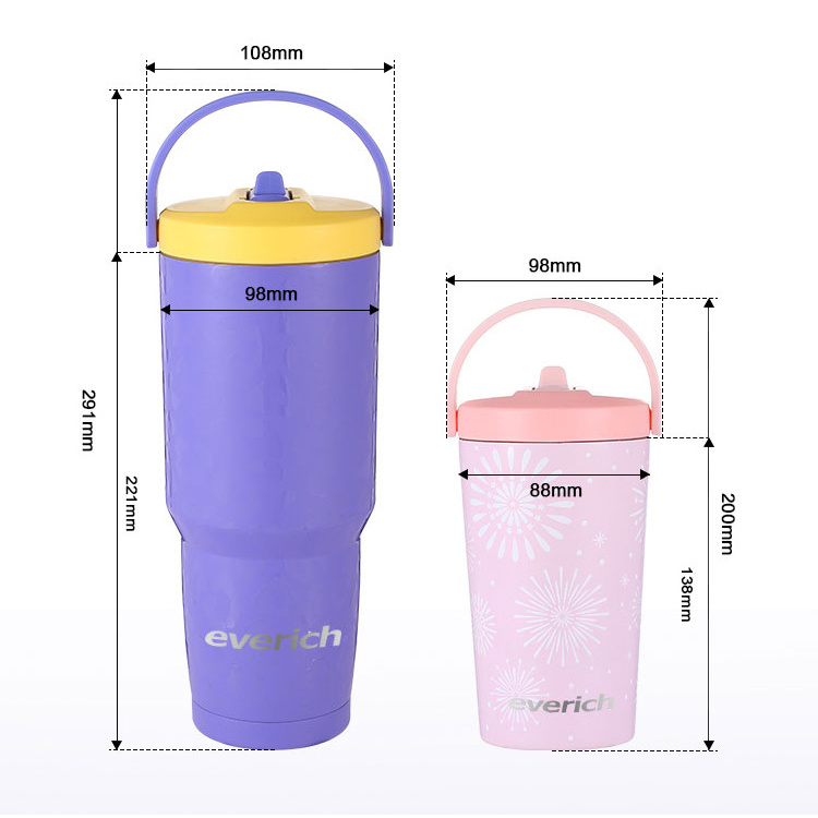 Free Sample Custom 30 Oz Double Wall Insulated Vacuum beer mug with spout handle