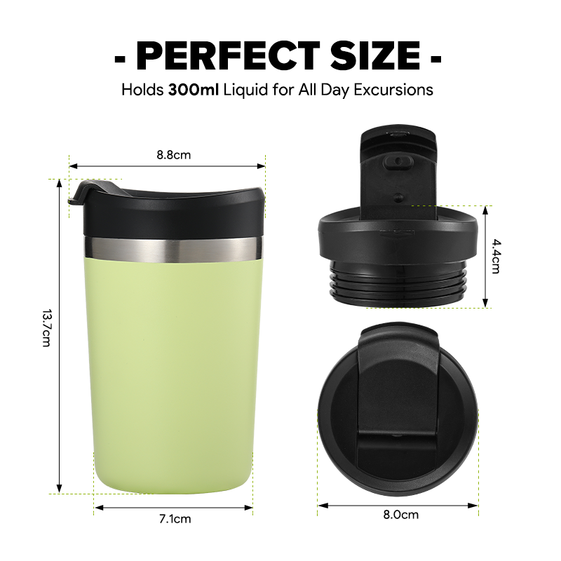 2024 New Style from Everich  Double Wall Vacuum Stainless Steel Insulated mini Ice Coffee Cup With Handle Lid and Straw