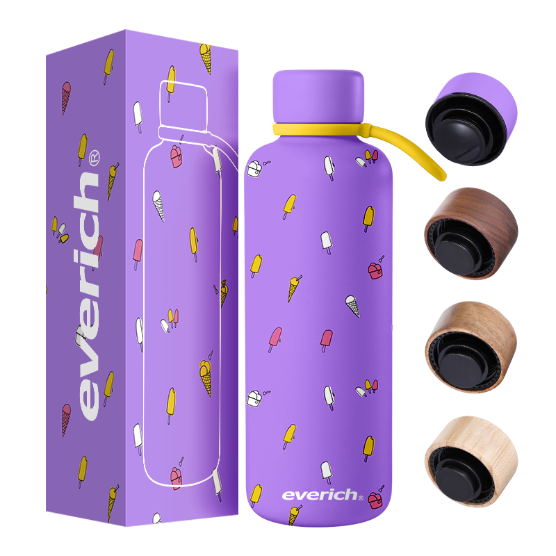 Custom soft touch paint 350ml 500ml Insulated vacuum flask thermal double wall stainless steel gym sport water bottle