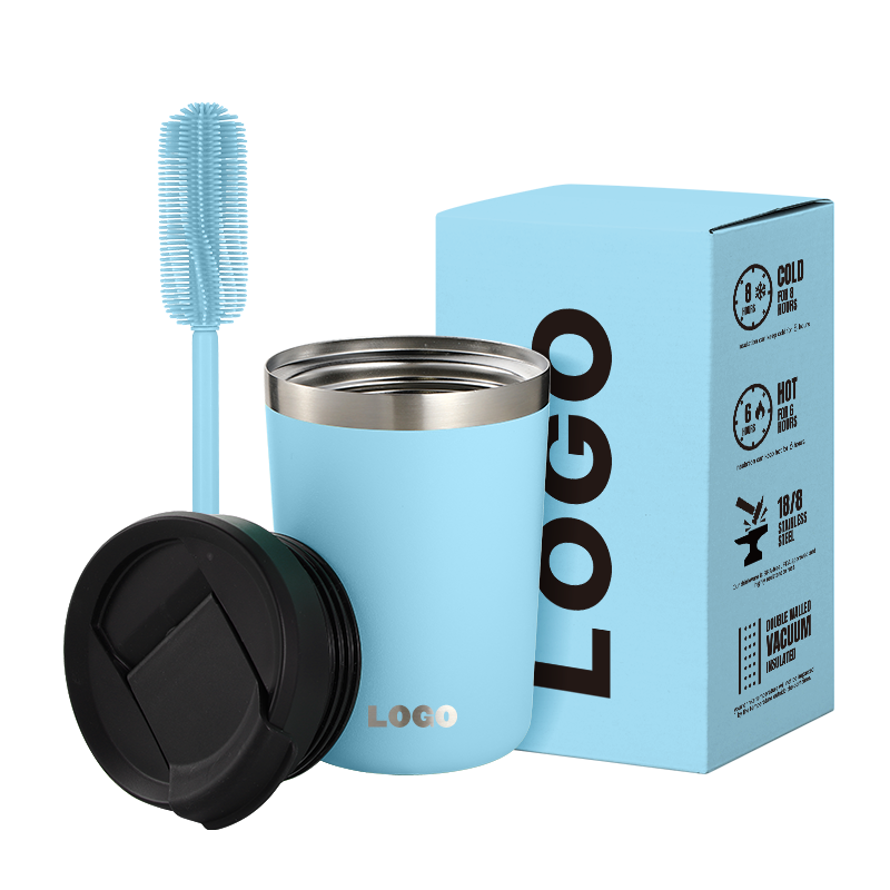 2024 New Style from Everich  Double Wall Vacuum Stainless Steel Insulated mini Ice Coffee Cup With Handle Lid and Straw