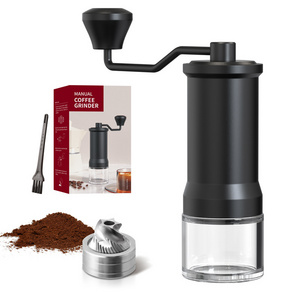 Coffee tools hand crank stainless steel portable espresso manual coffee grinder with custom logo