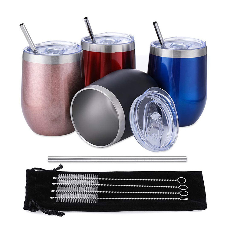 4-pack set 12oz Colorful Drinkware Beer Wine Cup  Flask Stainless Steel wine  coffee  tumbler