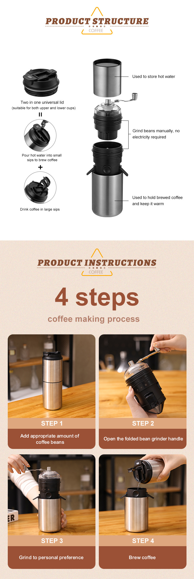 Portable wireless coffee maker small travel rechargeable handheld coffee cup mini espresso coffee machine outdoor