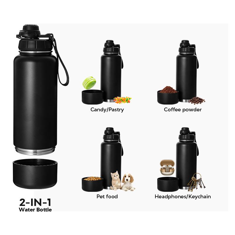 in stock Hot everich 40oz Vacuum Insulated Stainless Steel Water Bottle With Storage Bottom