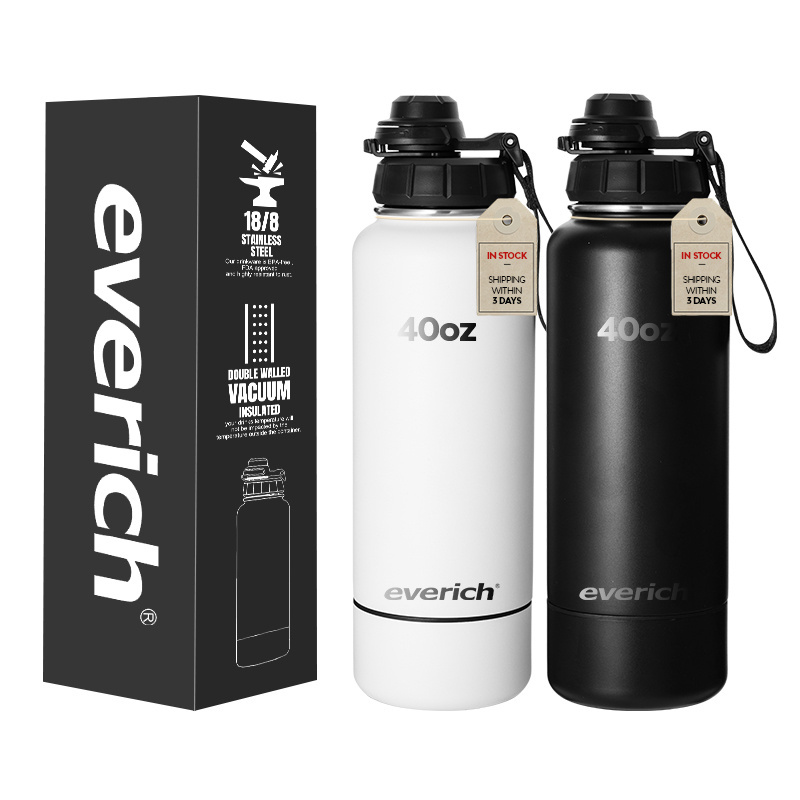 in stock Hot everich 40oz Vacuum Insulated Stainless Steel Water Bottle With Storage Bottom