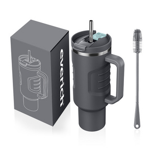 Portable Outdoor custom stainless steel 40oz tumbler with handle straw quencher double wall coffee cup travel insulated Beer mug