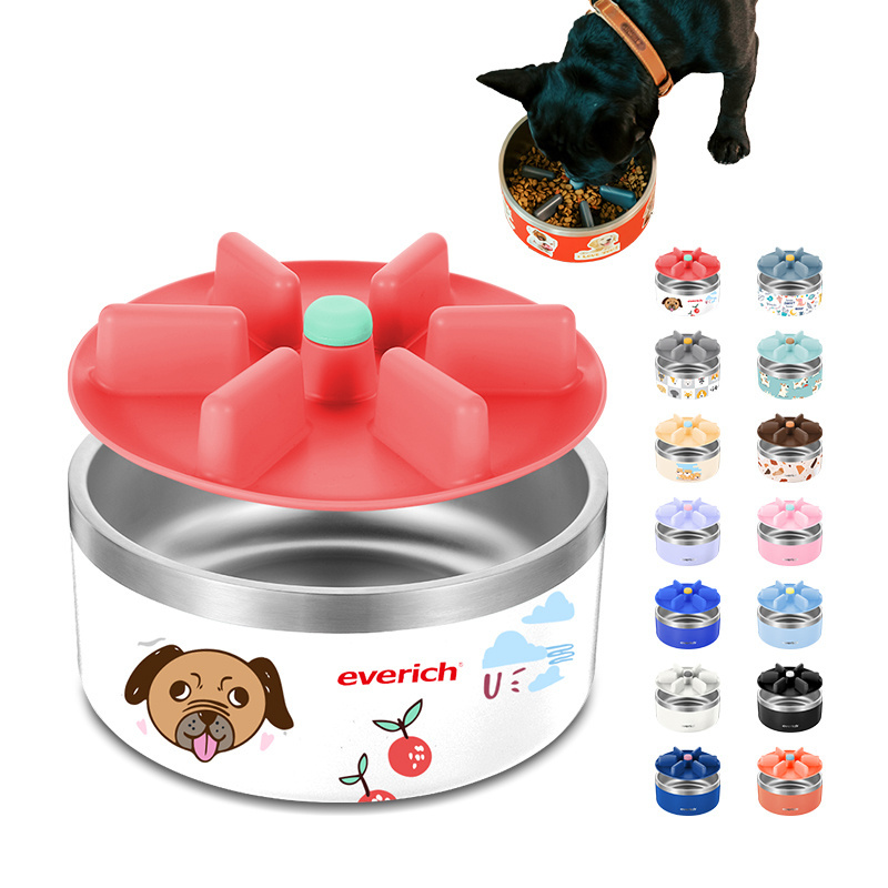 Wholesale Plastic Dog Food Bowl Sublimation Elevated Pet Slow Feeder