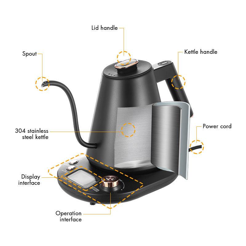 Hot Selling Household Electric Kettles Water Boiler Milk Tea Coffee Drinking Stainless Steel With Handle