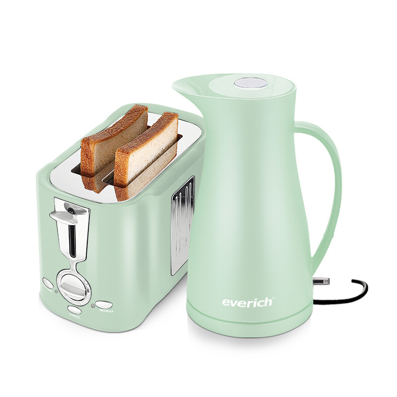 OEM Available breakfast maker set 1.2L Stainless Steel Electric Kettle and toaster set