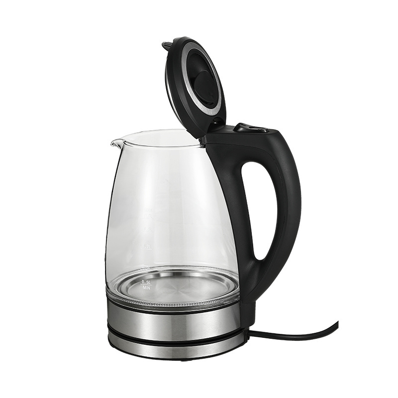 New Design Home Appliances Cordless Water Tea 1.7L Glass Electric Kettle With Led Light