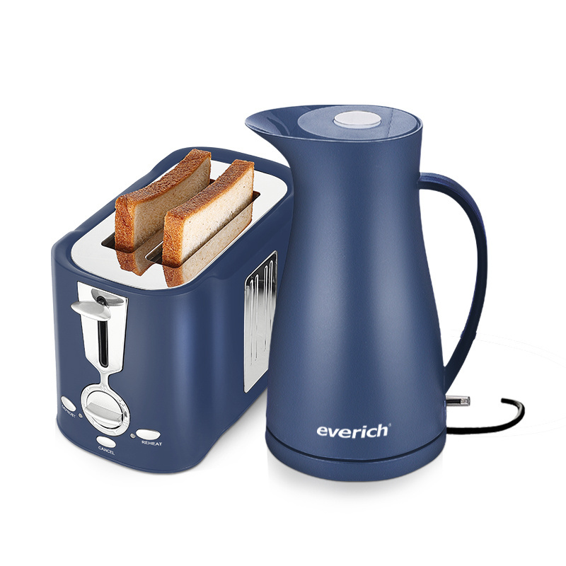 OEM Available breakfast maker set 1.2L Stainless Steel Electric Kettle and toaster set