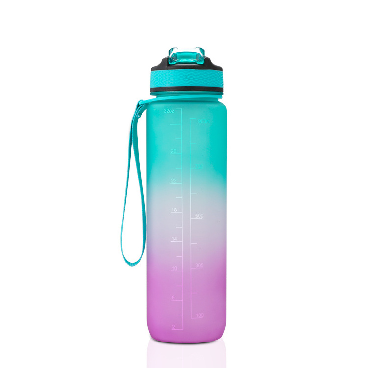 In stock promotion korean sk 32oz tritan water bottle with straw plastic