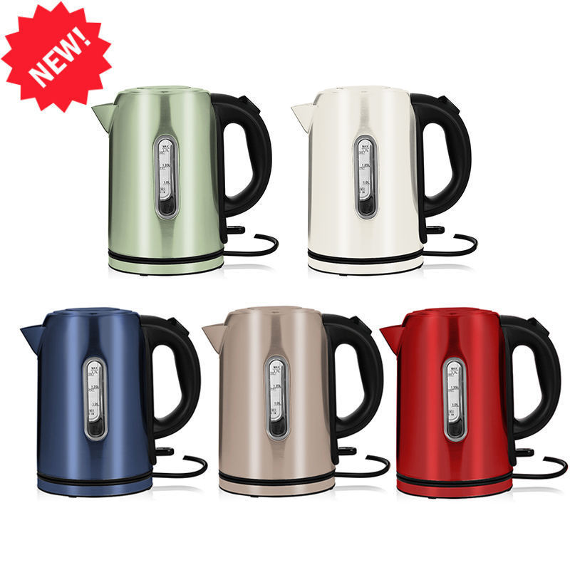 Everich hot sell 1.7L green color stainless steel insulation tea water electric kettle 110v 220v