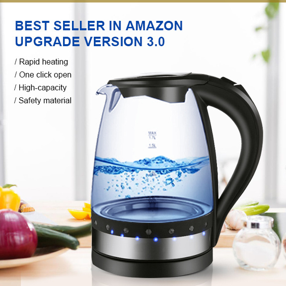 Electric Home Appliances 1.7L Glass Electric Kettle For Hot Water Double Wall With Electric Jug