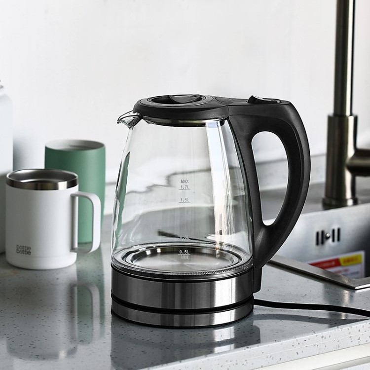 New Design Home Appliances Cordless Water Tea 1.7L Glass Electric Kettle With Led Light