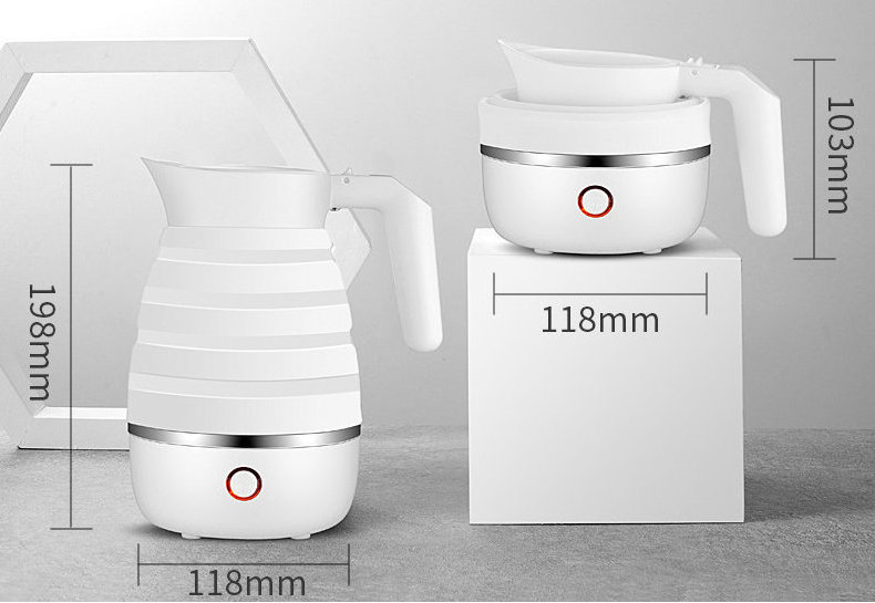 New design 1L foldable electric travel kettle cooker folding hot water kettle silicone outdoor fold-able kettle