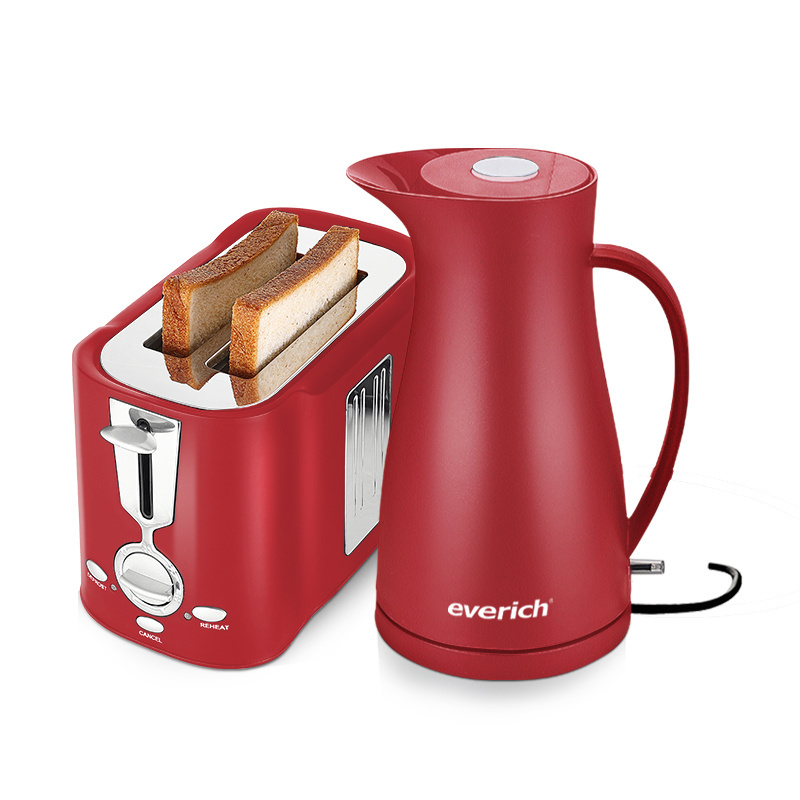 OEM Available breakfast maker set 1.2L Stainless Steel Electric Kettle and toaster set