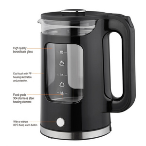 Electric Kettle With High Quality Borosilicate Glass 1.7L Digital Double Layer Water Boiler