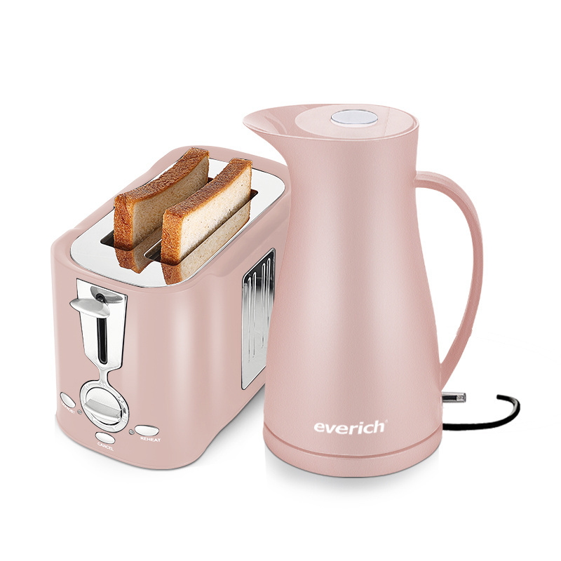 OEM Available breakfast maker set 1.2L Stainless Steel Electric Kettle and toaster set