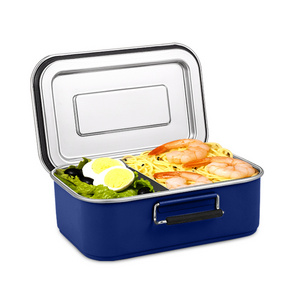 Custom Divided 2 Sections for Lunch Box Eco-Friendly Dishwasher BPA-Free Bento Box stainless steel lock and lock lunch box