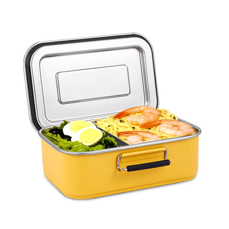 Custom Divided 2 Sections for Lunch Box Eco-Friendly Dishwasher BPA-Free Bento Box stainless steel lock and lock lunch box