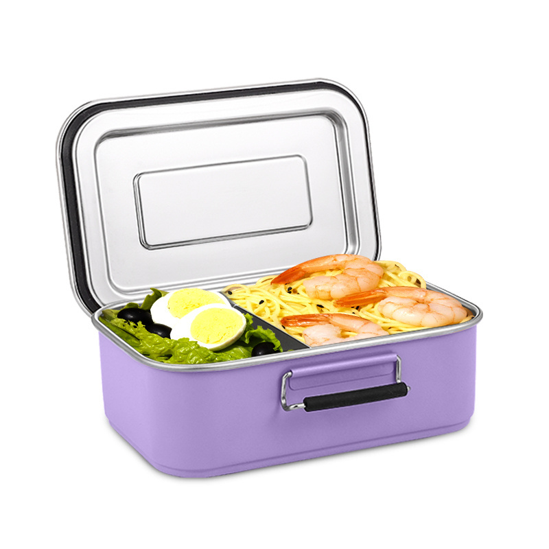 Custom Divided 2 Sections for Lunch Box Eco-Friendly Dishwasher BPA-Free Bento Box stainless steel lock and lock lunch box