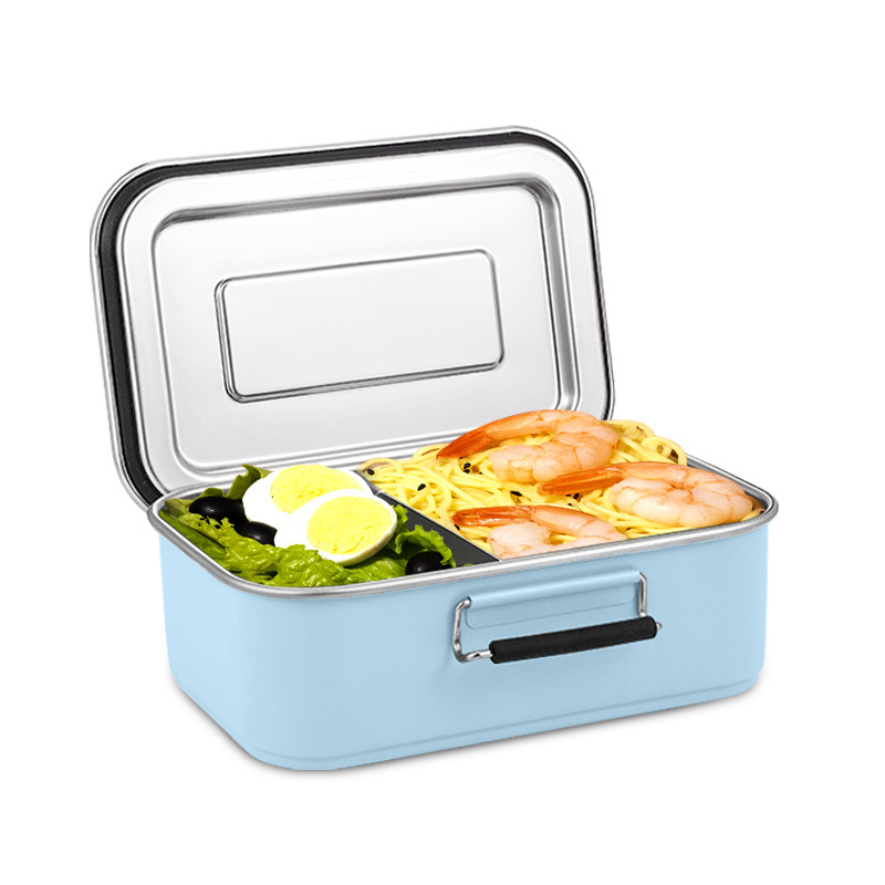 Custom Divided 2 Sections for Lunch Box Eco-Friendly Dishwasher BPA-Free Bento Box stainless steel lock and lock lunch box